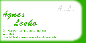 agnes lesko business card